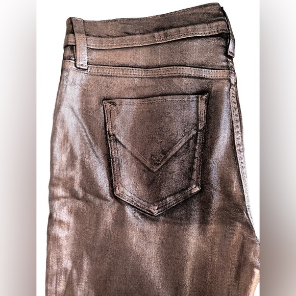 💖HUDSON METALLIC COATED NICO SKINNY JEANS ROSE GOLD 33💖 - Picture 8 of 11